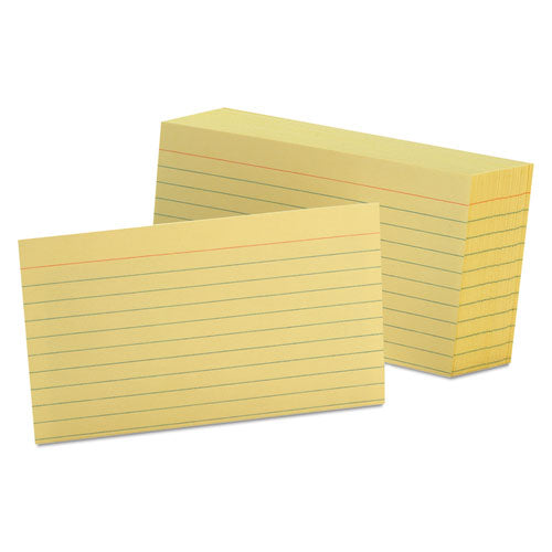 Ruled Index Cards, 3 X 5, Canary, 100-pack