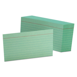 Ruled Index Cards, 3 X 5, Green, 100-pack