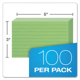 Ruled Index Cards, 3 X 5, Green, 100-pack