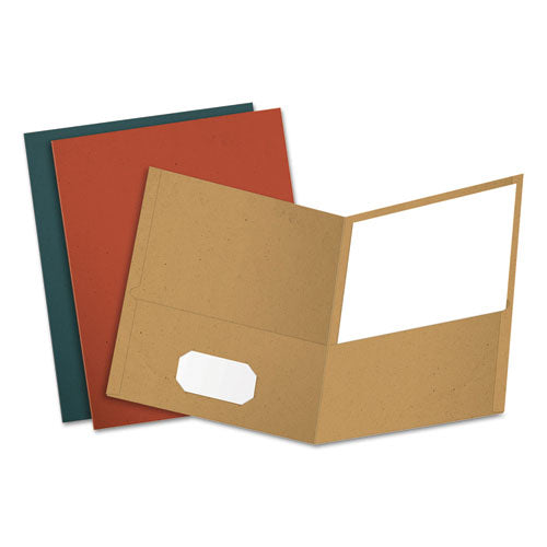 Earthwise By Oxford Recycled Paper Twin-pocket Portfolio, Assorted Colors, 25-box