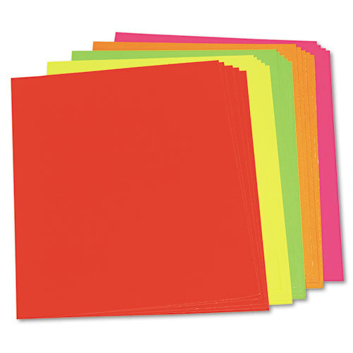 Neon Color Poster Board, 28 X 22, Green-orange-pink-red-yellow, 25-carton