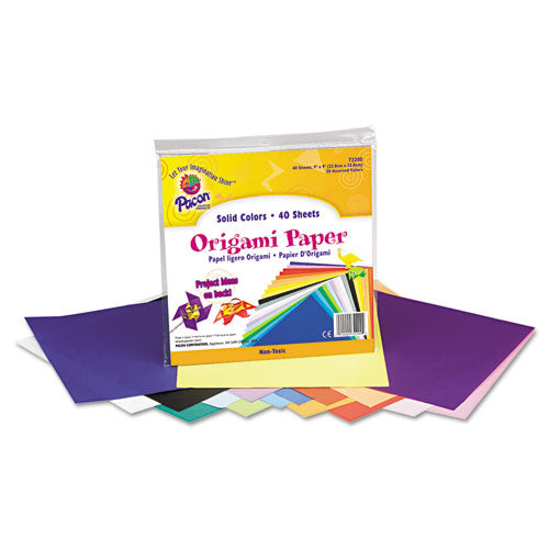 Origami Paper, 30lb, 9 X 9, Assorted Bright Colors, 40-pack