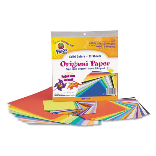 Origami Paper, 30lb, 9.75 X 9.75, Assorted Bright Colors, 55-pack