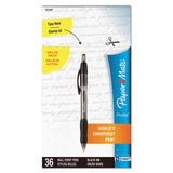 Profile Retractable Ballpoint Pen Value Pack, 1.4mm, Black Ink, Smoke Barrel, 36-box