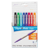 Flair Felt Tip Stick Porous Point Marker Pen, 0.4mm, Assorted Ink-barrel, 8-set