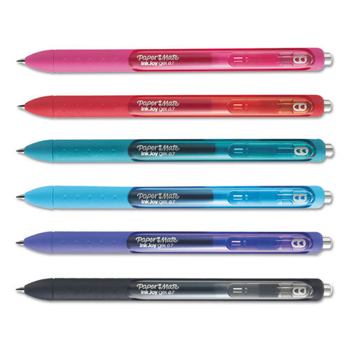Inkjoy Retractable Gel Pen, Medium 0.7mm, Assorted Ink-barrel, 6-set