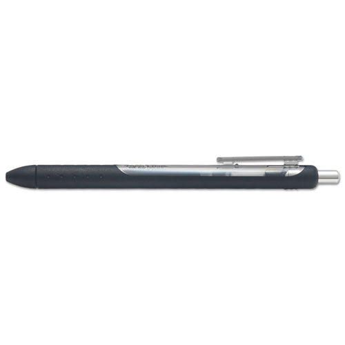 Inkjoy Retractable Gel Pen, Micro 0.5mm, Black Ink-barrel, Dozen