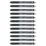 Inkjoy Retractable Gel Pen, Micro 0.5mm, Black Ink-barrel, Dozen
