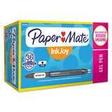 Inkjoy Retractable Gel Pen, Medium 0.7mm, Black Ink-barrel, 36-pack