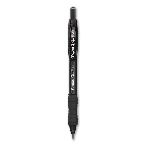 Profile Retractable Gel Pen, Fine 0.5 Mm, Black Ink, Translucent Black Barrel, 36-pack