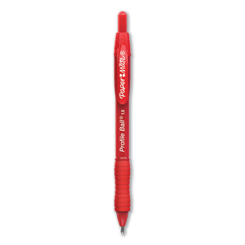 Profile Retractable Ballpoint Pen, Bold 1 Mm, Red Ink-barrel, Dozen
