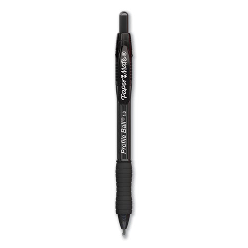 Profile Retractable Ballpoint Pen, Bold 1 Mm, Black Ink-barrel, Dozen