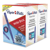 Write Bros. Stick Ballpoint Pen, Medium 1 Mm, Blue Ink-barrel, 120-pack