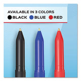 Write Bros. Stick Ballpoint Pen, Medium 1mm, Red Ink-barrel, Dozen