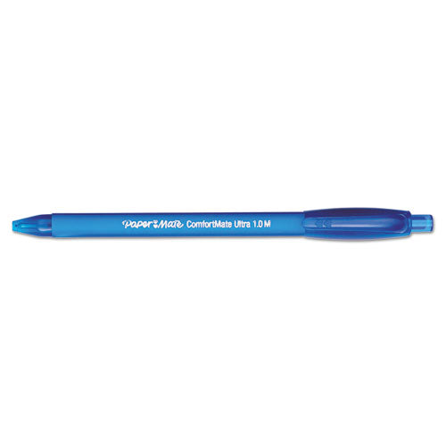 Comfortmate Ultra Retractable Ballpoint Pen, 1mm, Blue Ink-barrel, Dozen