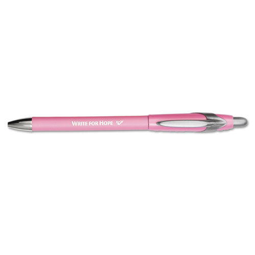 Flexgrip Elite Write For Hope Retractable Ballpoint Pen, 1mm, Black Ink-pack Barrel, Dozen
