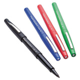 Point Guard Flair Stick Porous Point Pen, Medium 0.7mm, Red Ink-barrel, Dozen