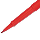 Point Guard Flair Stick Porous Point Pen, Medium 0.7mm, Red Ink-barrel, Dozen