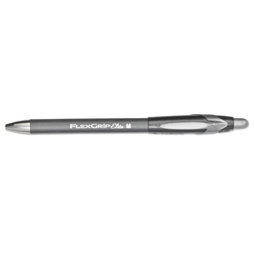Flexgrip Elite Retractable Ballpoint Pen, Medium 1mm, Black Ink-barrel, Dozen
