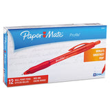 Profile Retractable Ballpoint Pen, Bold 1.4mm, Red Ink-barrel, Dozen