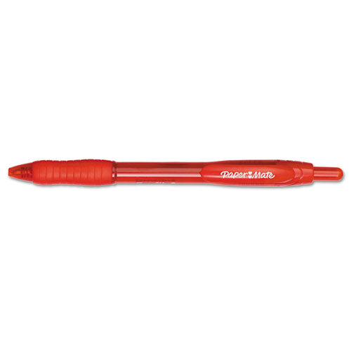 Profile Retractable Ballpoint Pen, Bold 1.4mm, Red Ink-barrel, Dozen