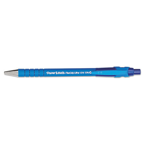 Flexgrip Ultra Retractable Ballpoint Pen, Medium 1mm, Blue Ink-barrel, Dozen