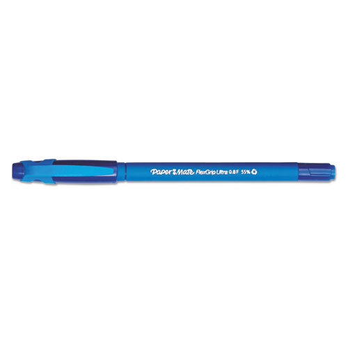 Flexgrip Ultra Stick Ballpoint Pen, Fine 0.8mm, Blue Ink-barrel, Dozen