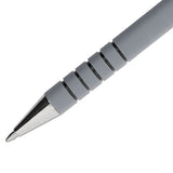 Flexgrip Ultra Stick Ballpoint Pen, Fine 0.8mm, Black Ink, Gray Barrel, Dozen