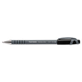 Flexgrip Ultra Stick Ballpoint Pen, Fine 0.8mm, Black Ink, Gray Barrel, Dozen