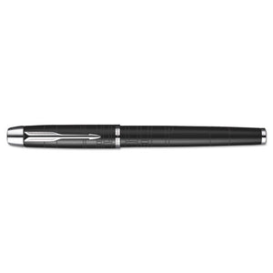 Im Premium Stick Roller Ball Pen Gift Box, 0.7mm, Black Ink, Black-chrome Barrel