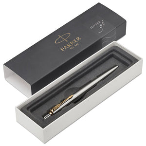 Jotter Retractable Gel Pen Gift Box, 0.7mm, Black Ink, Stainless Steel Barrel