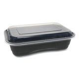 Earthchoice Mealmaster Bowls With Lids, 16 Oz, 7" Diameter X 1.8"h, 1-compartment, Black-clear, 252-carton