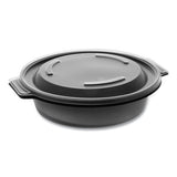 Earthchoice Mealmaster Bowls With Lids, 16 Oz, 7" Diameter X 1.8"h, 1-compartment, Black-clear, 252-carton