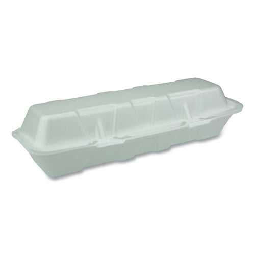 Foam Hinged Lid Containers, Dual Tab Lock Hoagie, 13 X 4 X 4, 1-compartment, White, 250-carton