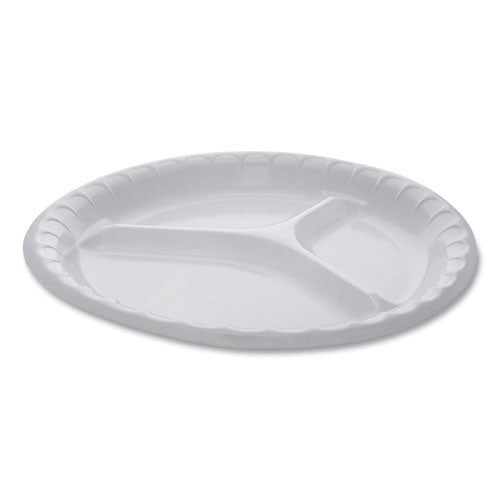Laminated Foam Dinnerware, 3-compartment Plate, 10.25