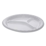 Laminated Foam Dinnerware, 3-compartment Plate, 10.25" Diameter, White, 540-carton