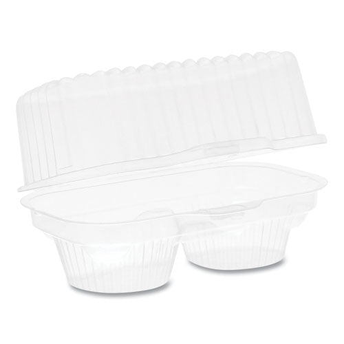 Clearview Bakery Cupcake Container, 2-compartment, 6.75 X 4 X 4, Clear, 100-carton
