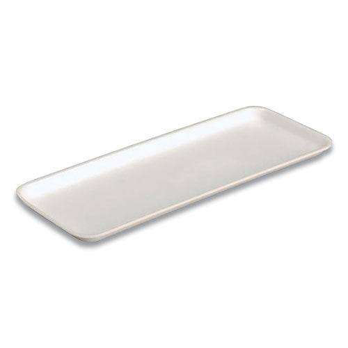 Supermarket Tray, #10s, 10.9 X 5.9 X 0.7, White, 500-carton