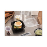 Earthchoice Vented Dual Color Microwavable Hinged Lid Container, 1-compartment, 16 Oz, 6 X 6 X 3, Black-clear, 321-carton