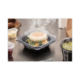 Earthchoice Vented Dual Color Microwavable Hinged Lid Container, 1-compartment, 16 Oz, 6 X 6 X 3, Black-clear, 321-carton