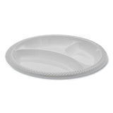 Meadoware® Ops Dinnerware, 3-compartment Plate, 10.25" Diameter, White, 500-carton