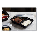 Newspring Versatainer Microwavable Containers, Rectangular, 2-compartment, 30 Oz, 6 X 8.5 X 2.5, Black/clear, Plastic, 150/ct