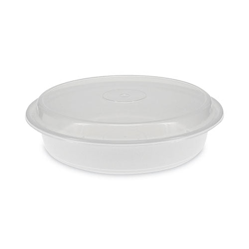Newspring Versatainer Microwavable Containers, 48 Oz, 9 X 9 X 2.38, White-clear, 150-carton