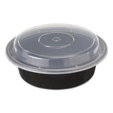 Versatainer Containers, Oval, 9.1 X 6.7 X 1.9, Black-clear, 150-carton