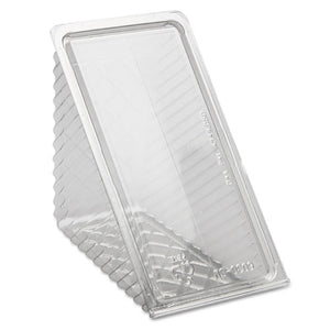 Hinged Lid Sandwich Wedges, Plastic, Clear, 6 1-2 X 3 X 3 1-4, 85-pk, 3 Pk-ct