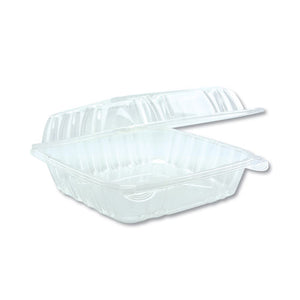 Hinged Lid Container, 8.34" X 8.24", Clear, 200-carton
