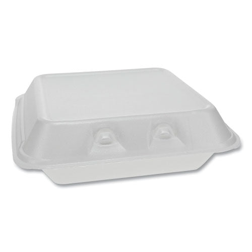 Smartlock Foam Hinged Containers, Small, 7.5 X 8 X 2.63, 1-compartment, White, 150-carton