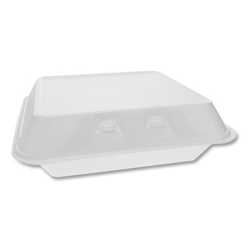 Smartlock Foam Hinged Containers, X-large, 9.5 X 10.5 X 3.25, 1-compartment, White, 250-carton