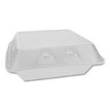 Smartlock Vented Foam Hinged Lid Containers, , 9 X 9.25 X 3.25, 3-compartment, White, 150-carton