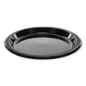 Meadoware Impact Plastic Dinnerware, Plate, 8.9" Dia, Black, 400/carton